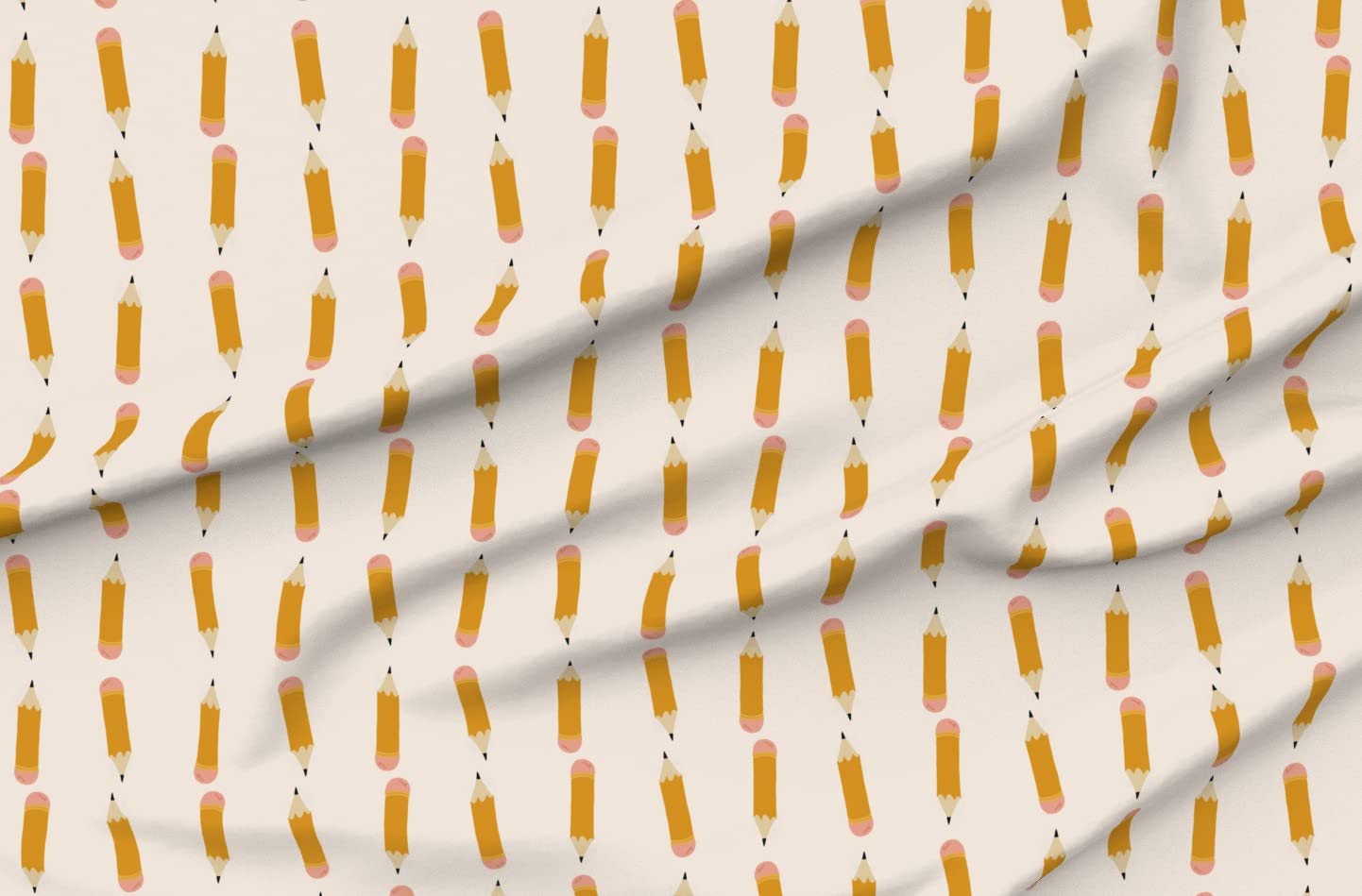 Pencils School Apples Fall Fabric by The Yard - Sewing Baby Blankets & Quilts for Educators