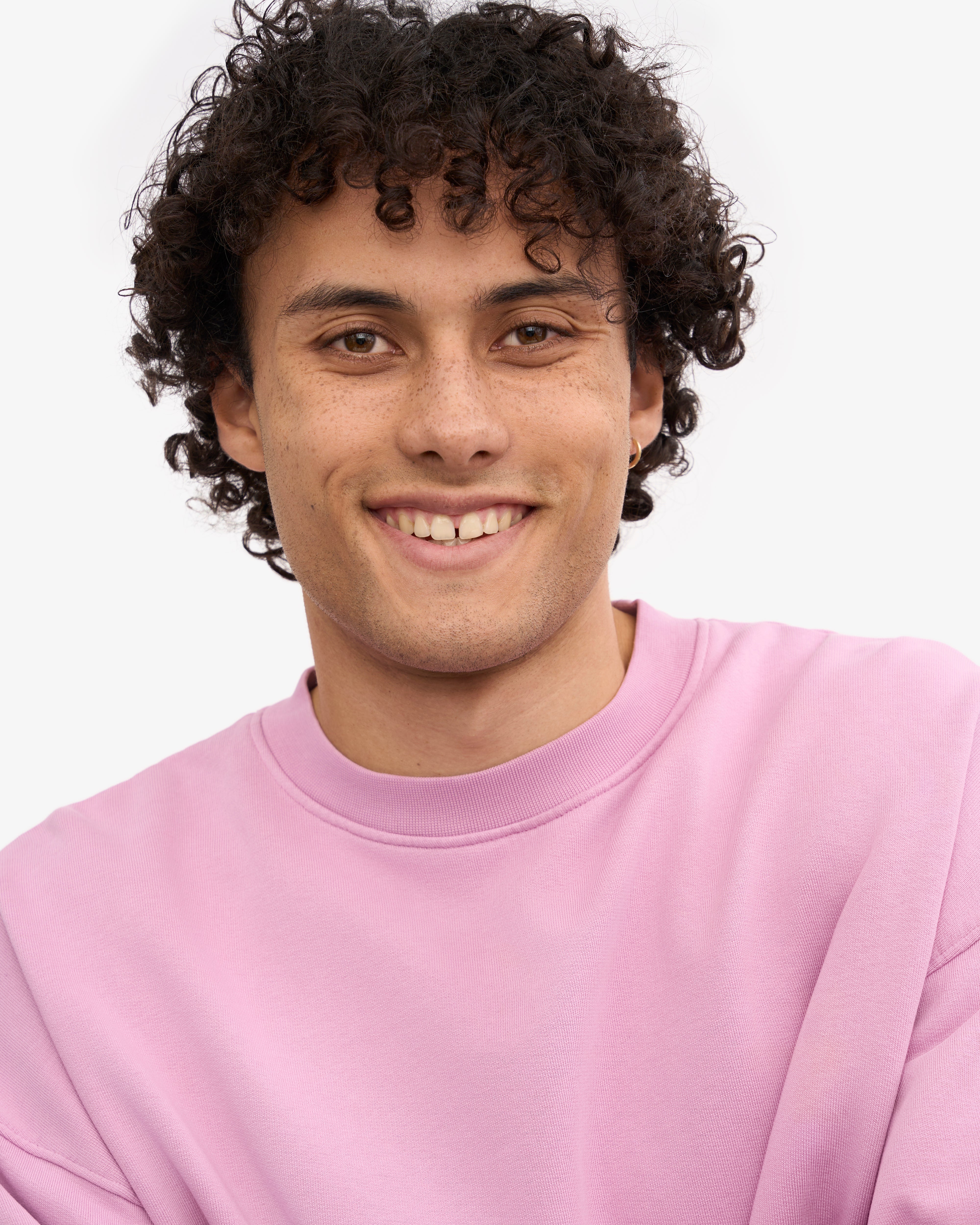 Organic Oversized Crewneck Sweatshirt - Soft Cherry Blossom Pink Pullover for Women | Cozy Loungewear, Casual Outfits & Spring Fashion