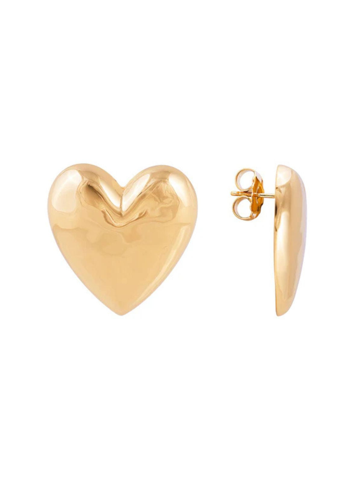 Vintage Heart Stud Earrings for Women - 14K Gold Plated Dainty Heart Studs - Perfect for Valentine's Day, Anniversary & Everyday Wear