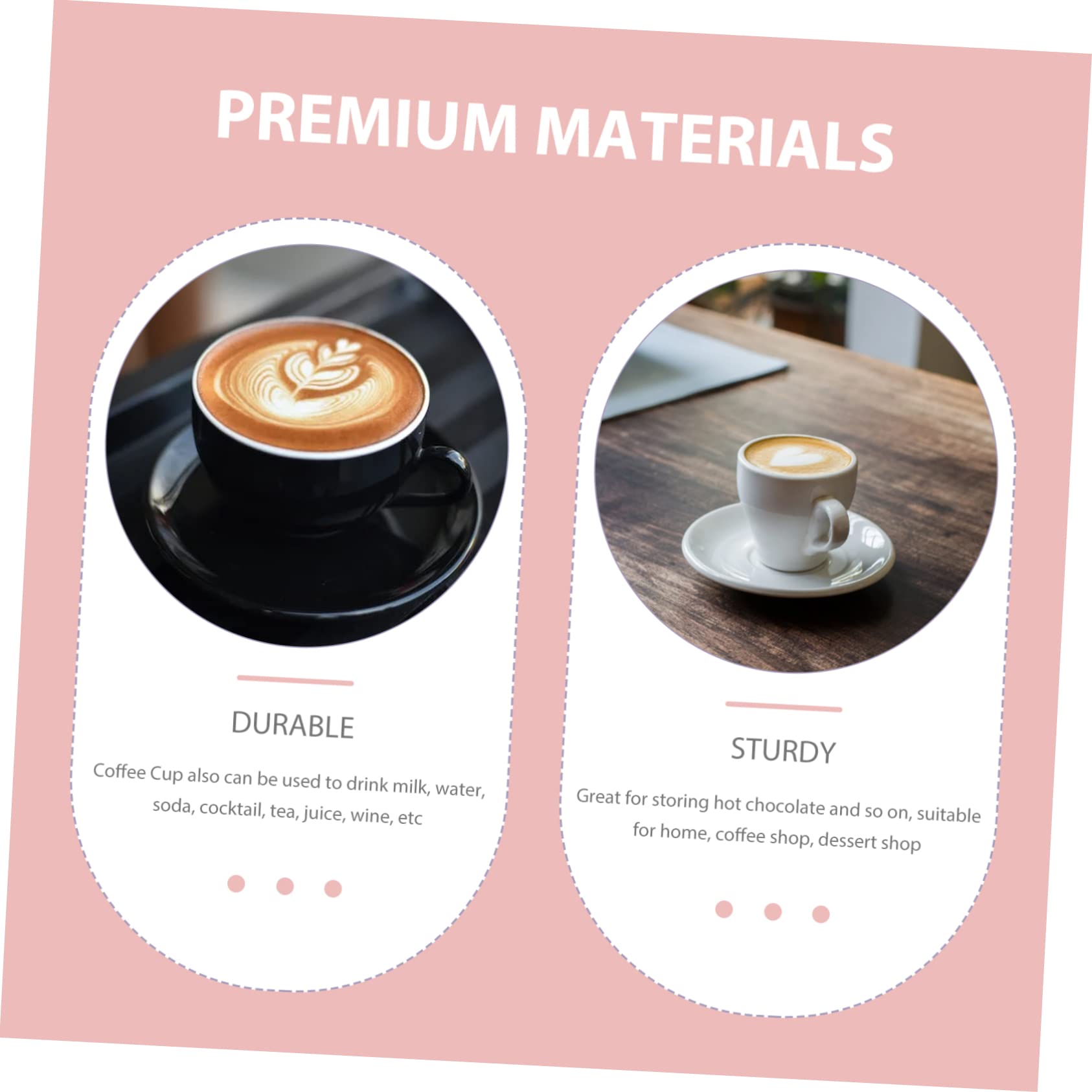 DOITOOL 3D Ceramic Coffee Mug Set with Lid & Saucer - 6oz Espresso Cups, Porcelain Tea Mugs for Home, Office & Cafe Use - Perfect for Latte, Cappuccino & Hot Beverages