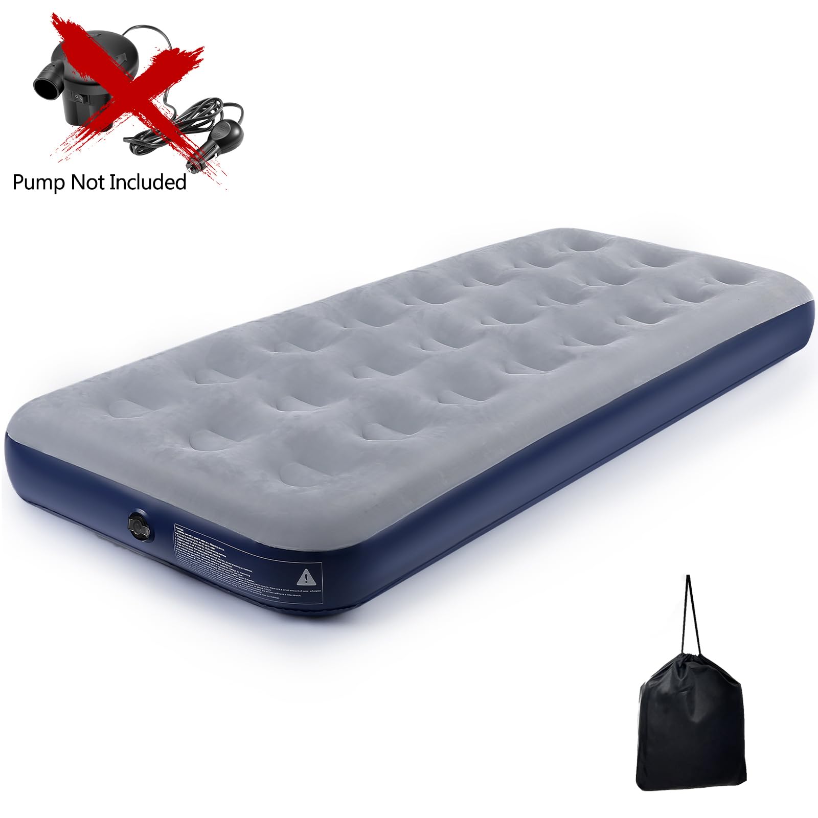 **Inflatable Camping Air Mattress - 2 Pack Navy Blue Flocked Surface Air Bed for Outdoor, Travel & Guest Use - Portable Sleeping Pad for Tents, RV & Home**    *(Perfect for Camping Trips, Backpacking, Sleepovers & Emergency Guest Beds)*