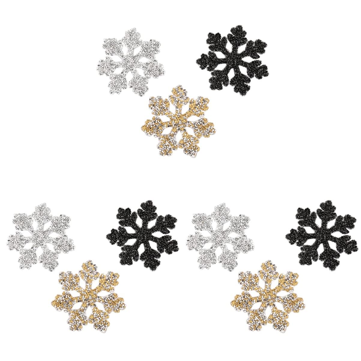 GALPADA 9-Piece Snowflake Embroidery Iron-On Patches - Christmas Sew-On Appliques for DIY Crafts, Holiday Decorations & Winter Clothing Customization