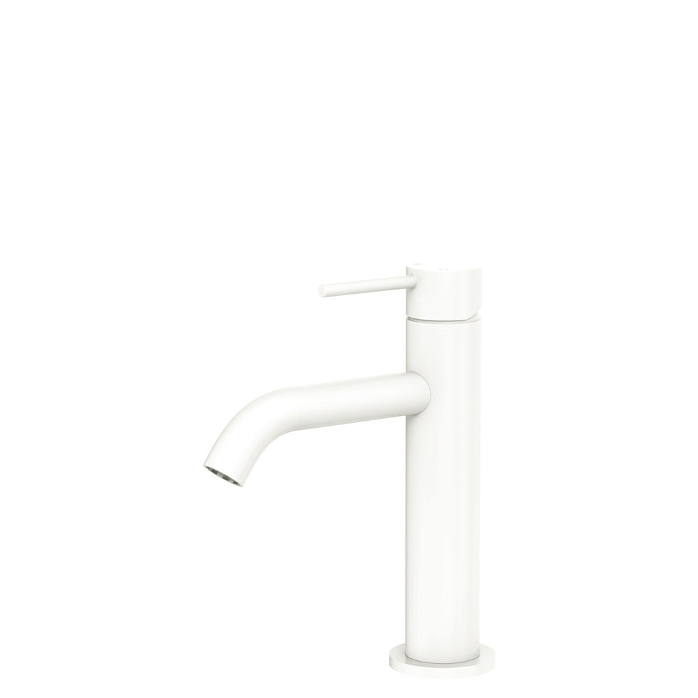 Fienza 228103MW Kaya Basin Mixer Faucet - Matte White Finish, Single Hole Bathroom Sink Faucet for Modern Vanities, Perfect for Home & Hotel Bathroom Renovation