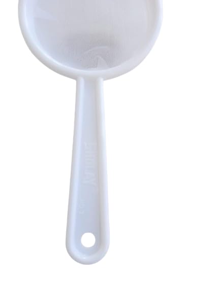 Premium Double Mesh Plastic Tea Strainer for Loose Leaf Tea - 4 Pack, White - Perfect for Kitchen, Office, Camping & Travel Brewing