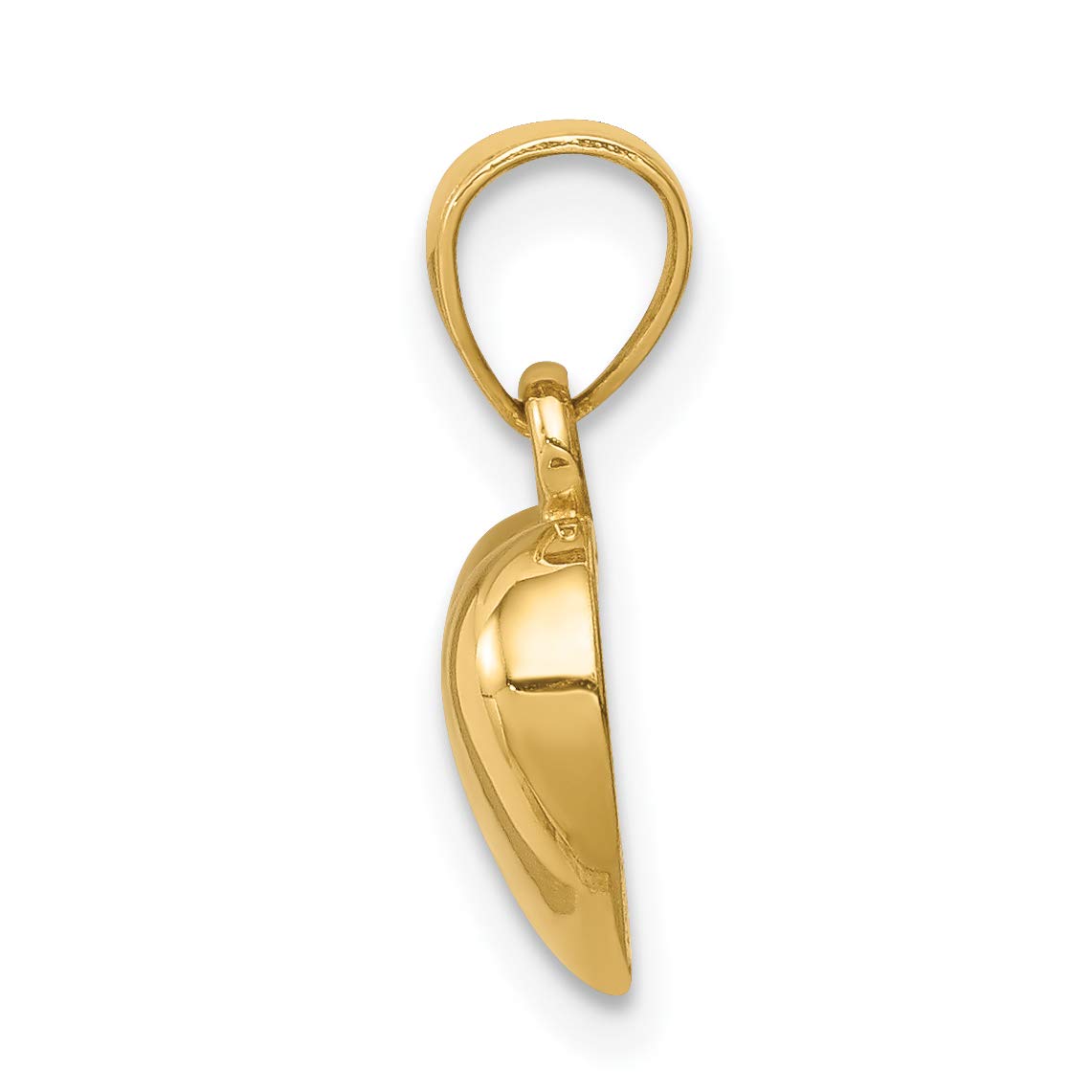 14K Yellow Gold Heart Pendant Necklace - Avariah Solid Polished One-Sided Heart Charm for Women | Perfect for Valentine's Day Gifts, Anniversary Presents & Everyday Elegant Jewelry