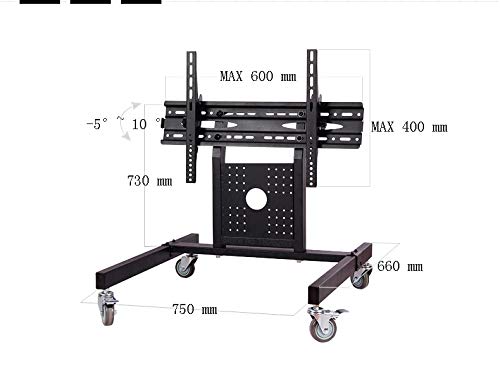 32-65 Inch Rolling TV Mount Stand Cart - Adjustable Low Height Trolley for Plasma, LED, LCD Screens - Perfect for Home Theater, Classrooms & Office Presentations