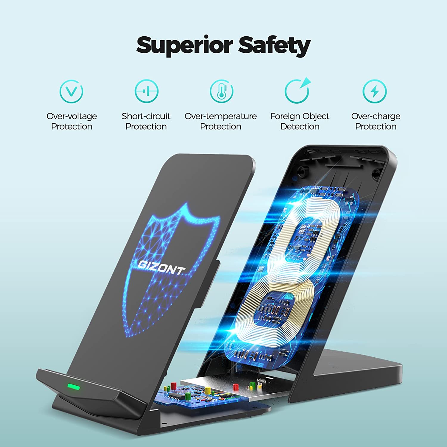 15W Fast Qi Wireless Charger for iPhone 13/12/11 Pro & Samsung Galaxy S21/S20 - Portable Charging Pad for Home, Office, and Car Use