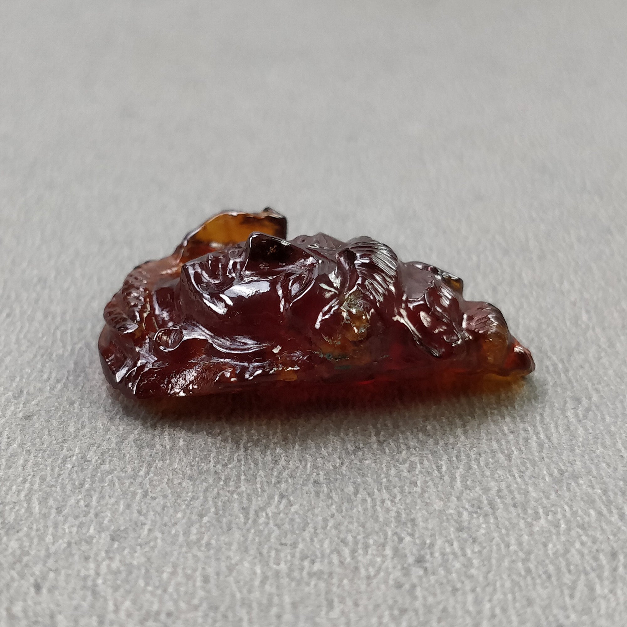 Natural Hessonite Garnet Gemstone Carving - 30.90cts Untreated Hand Carved Lord Shiva Statue 28x18mm | Spiritual Meditation, Yoga Decor, Hindu Altar Gift (With Video)