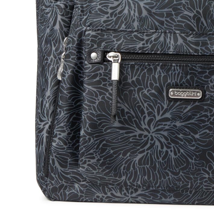 Baggallini Women's All Day Backpack - Lightweight Travel Laptop Backpack with Multiple Pockets, Midnight Blossom Print, One Size Fits All - Perfect for Work, Commuting & Weekend Getaways