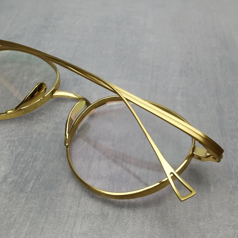 Aimee Unisex Full Rim Round Oval Titanium Eyeglasses 112113 - Lightweight & Durable Eyewear for Men & Women - Perfect for Reading, Work, and Everyday Use