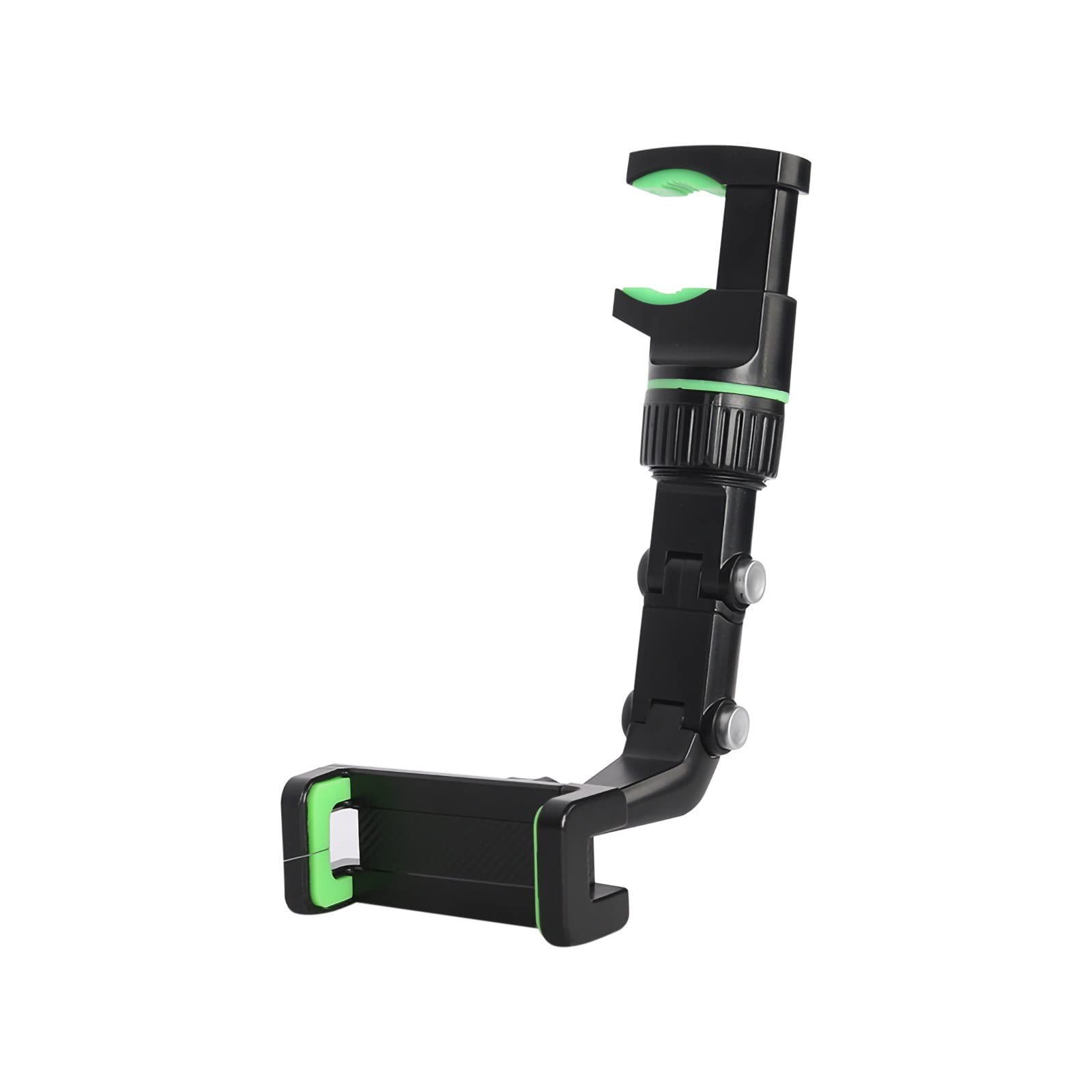 360° Rotating Universal Car Phone Mount - Multifunctional Rearview Mirror Clip Holder for GPS & Smartphones, Green - Perfect for Hands-Free Navigation & Safe Driving
