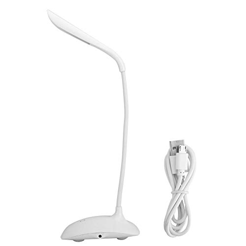 LED Eye Protection Desk Lamp - USB Rechargeable Study Lamp for Learning, Tattoo & Office Work - Adjustable Brightness Home Desk Light (White) - Perfect for Students, Artists & Remote Workers