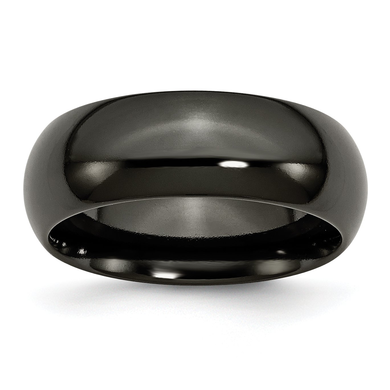 Men's Black Titanium 8mm Polished Wedding Band Ring - Durable & Comfortable for Everyday Wear, Anniversary & Engagement Jewelry Gift