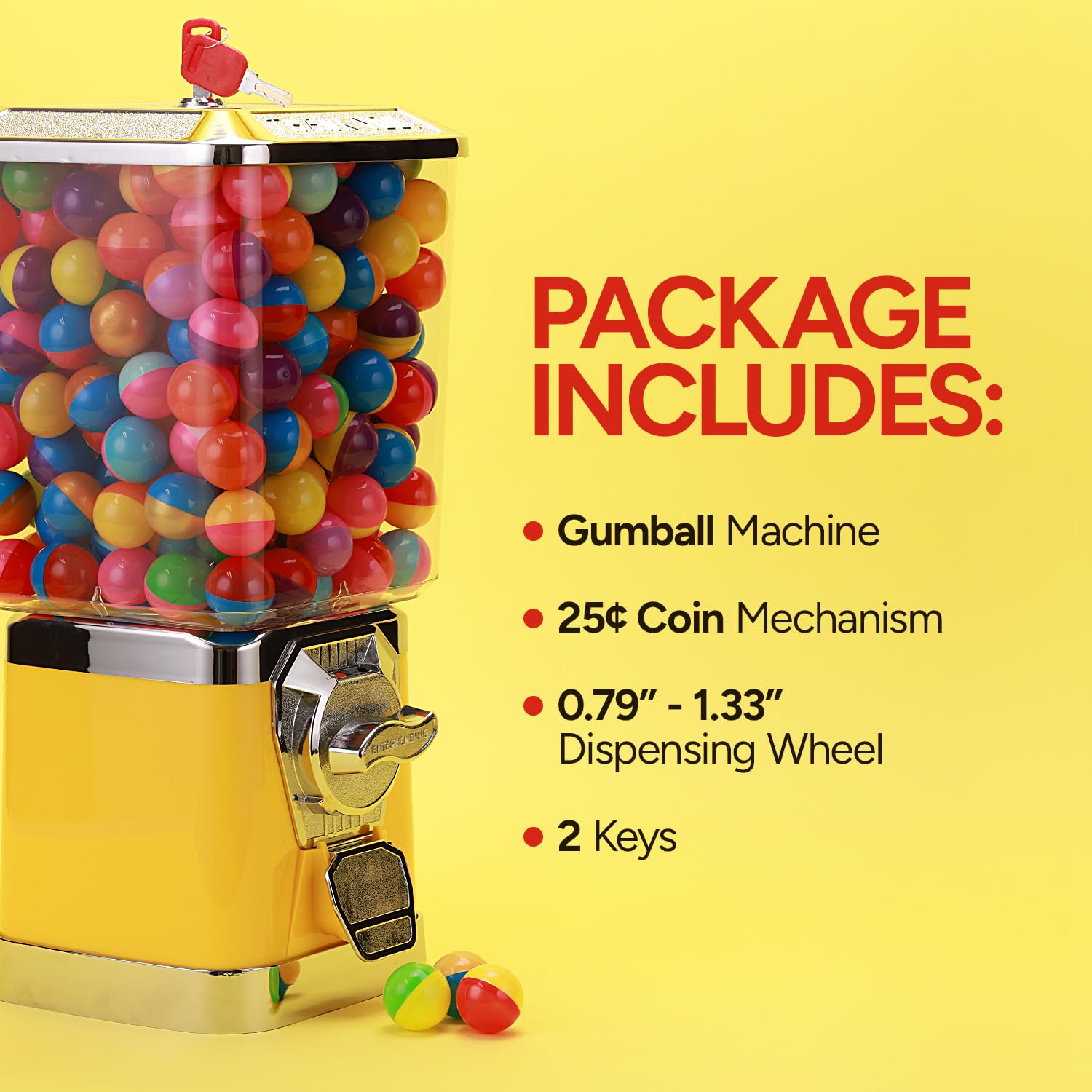 Premium Gumball Machine for Kids - Bubble Gum Dispenser for Bouncy Balls, Toys & Candy - Fun Vending Machine for Home, Parties & Classroom Rewards