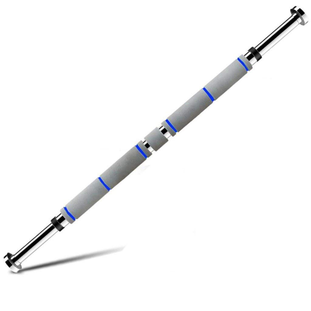 DXIN No Screw Doorway Pull Up Bar - Chin Up Bar for Home Gym, Upper Body Workout Equipment with Safety Lock (60-100cm, Blue+Gray) - Supports 250kg for Strength Training & Home Fitness