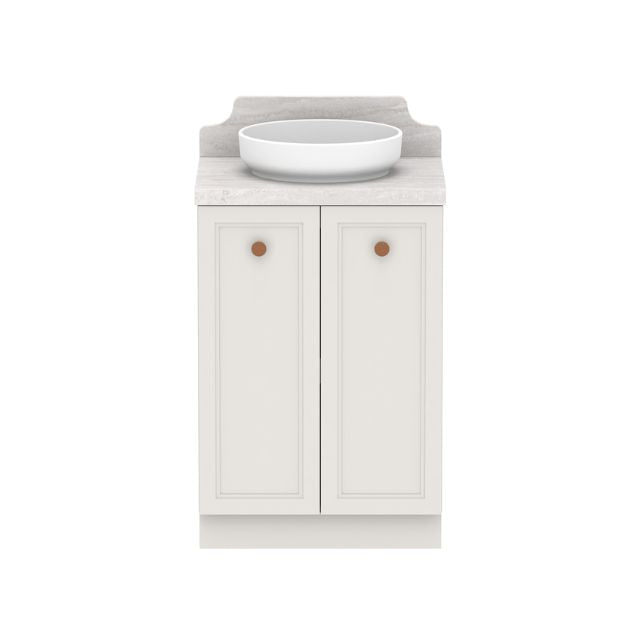ADP Mabel Floor Standing Vanity with Premium Solid Surface Benchtop - Modern Cherry Pie Finish Bathroom Vanity for Master Bedroom & Guest Bathroom