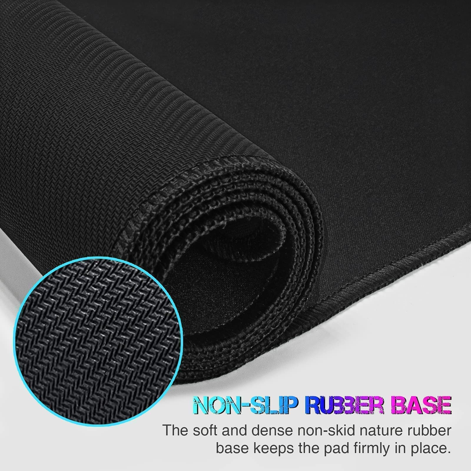 ETZ Large Gaming Mouse Pad - 31.5 x 11.8 Inches Extended Mouse Mat with Stitched Edges, Non-Slip Rubber Base, Waterproof & Washable Desk Pad for PC, Laptop, Gaming & Office Use - Black