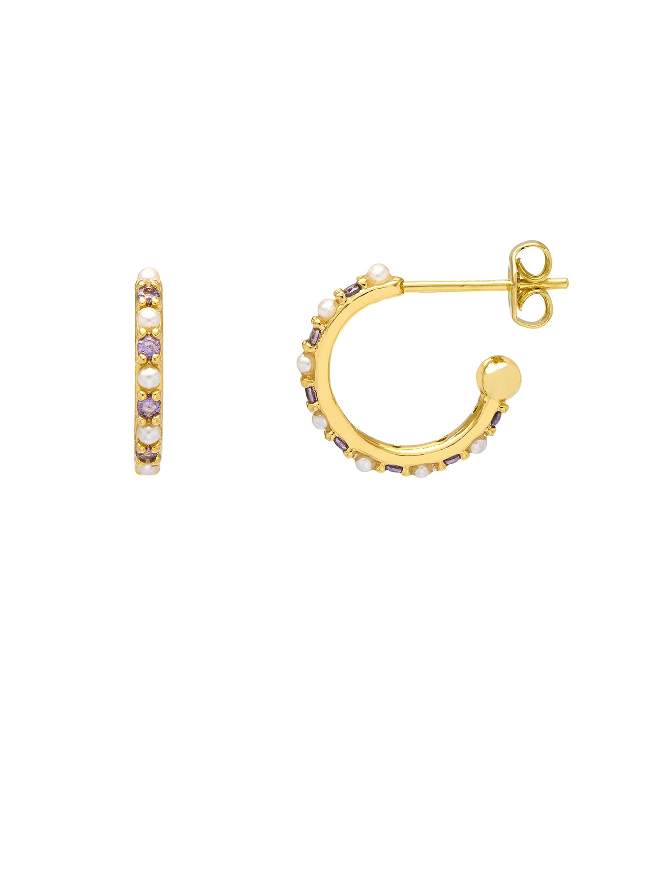 Elegant Pearl & Cubic Zirconia Hoop Earrings EBE5782G - Perfect for Weddings, Parties & Everyday Wear