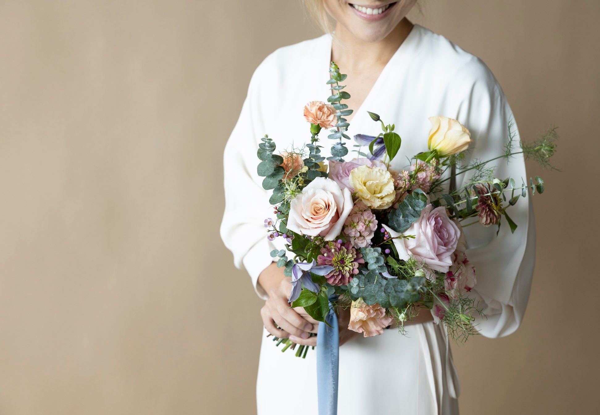 Elegant Great Dixter Pastels Bridal Bouquet - Handmade Silk Wedding Flowers for Brides, Bridesmaids & Wedding Decor