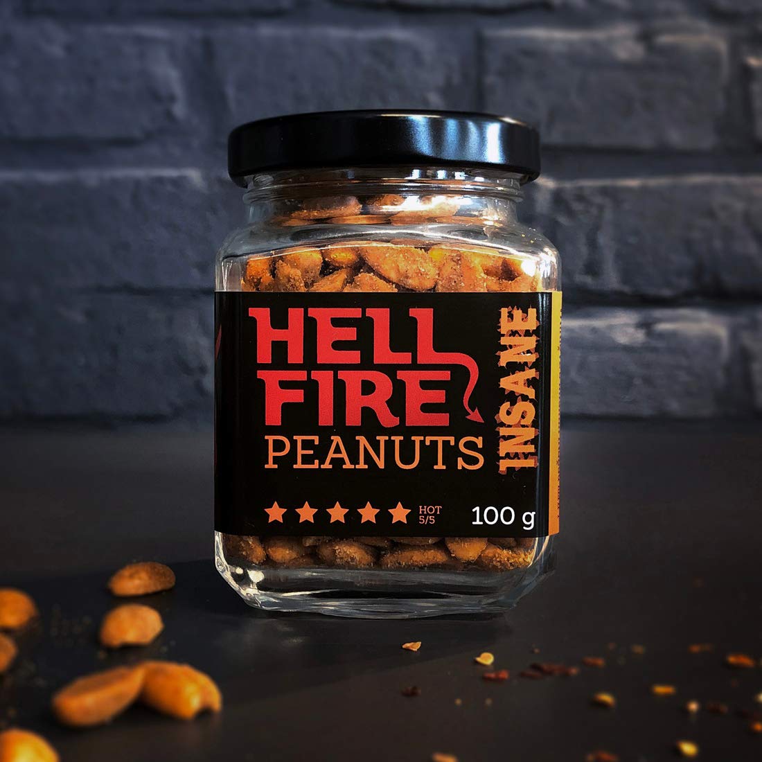 Hellfire Peanuts 100g - Carolina Reaper Spicy Snacks for Bold Food Lovers