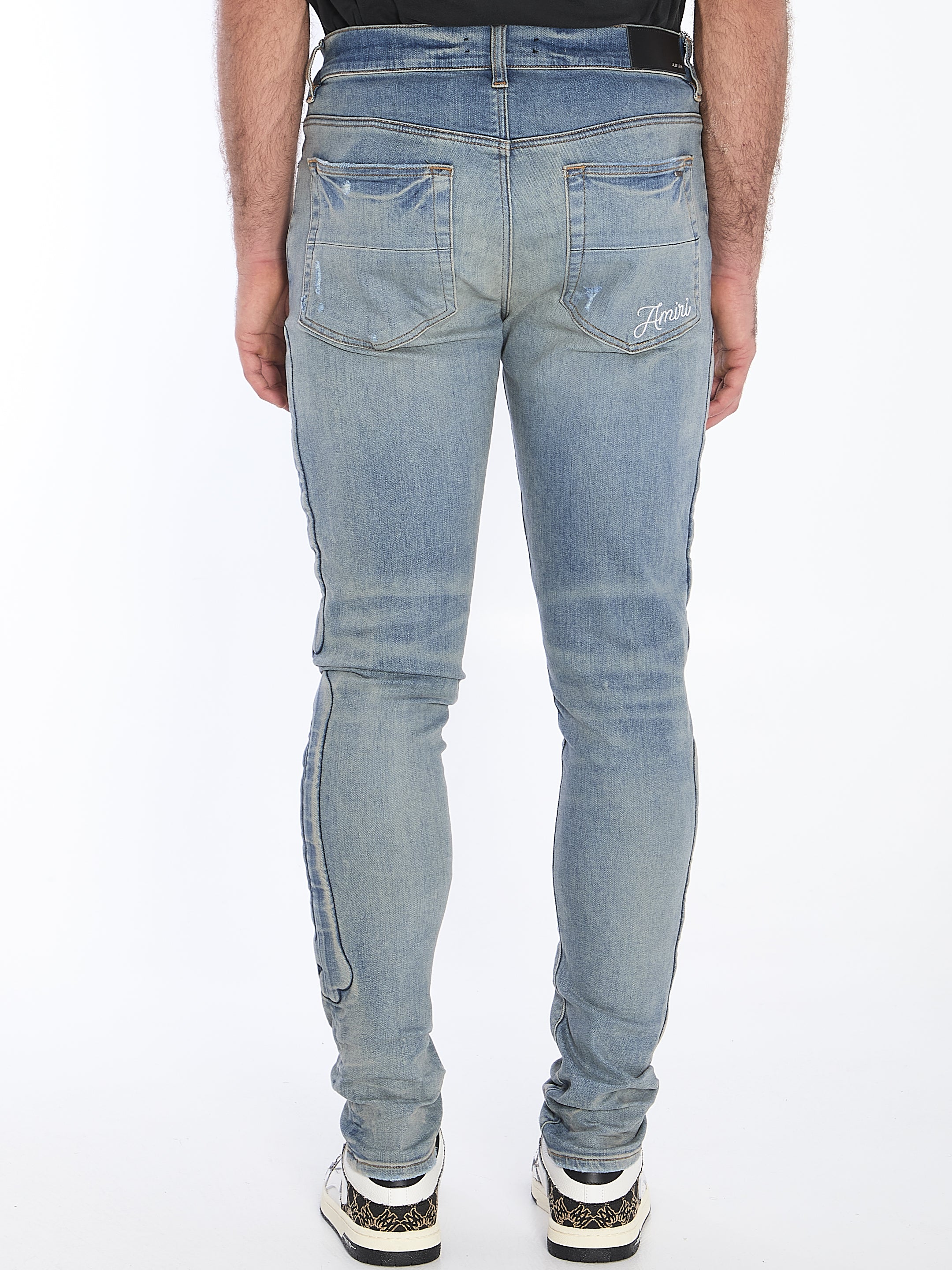 Amiri 3D Bones Jeans for Men - Distressed Denim Pants with Embroidered Skeleton Design | Perfect for Streetwear, Casual Outfits & Night Out Looks