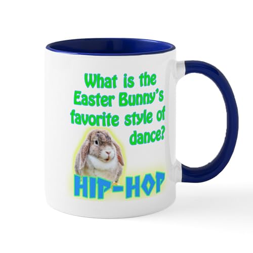 White/Navy Inside - Easter Bunny Dance Hip Hop Mugs
