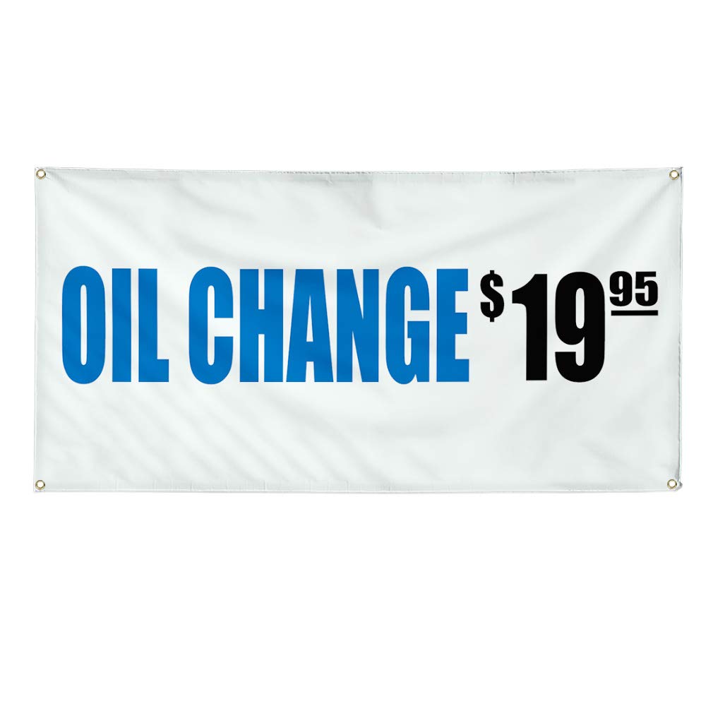 Custom Vinyl Banner 60x144 Inches - Oil Change Business Sign with 10 Grommets | Weatherproof, Durable for Automotive, Outdoor & Industrial Use | Perfect for Car Dealerships, Auto Shops & Yard Advertising