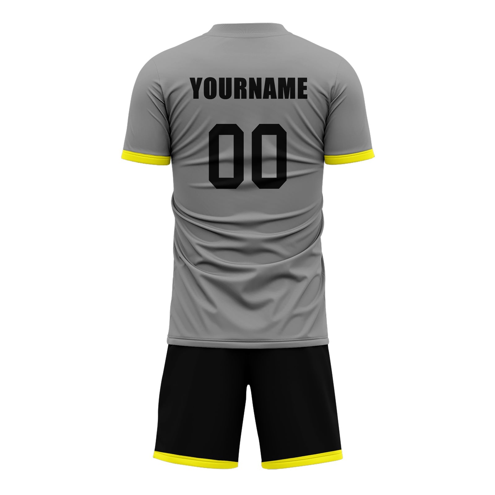 Custom Gray & Yellow Soccer Jersey Set - Personalized Team Uniform SCJ101 D020131 for Men, Women & Youth - Perfect for Matches, Training & Fan Support