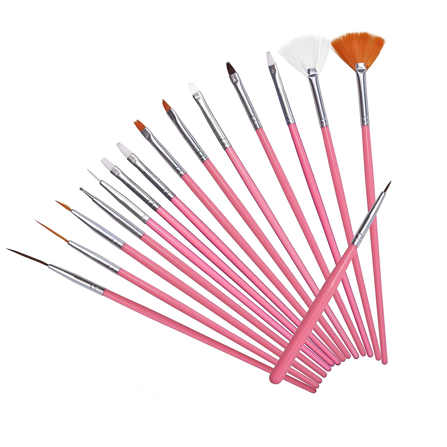 Premium Pink Nail Art Brushes Set - Professional Nail Painting & Drawing Pens for Salon-Quality Manicures & Nail Designs - Perfect for DIY Nail Art, Gel Polish Application, and Creative Nail Styling at Home