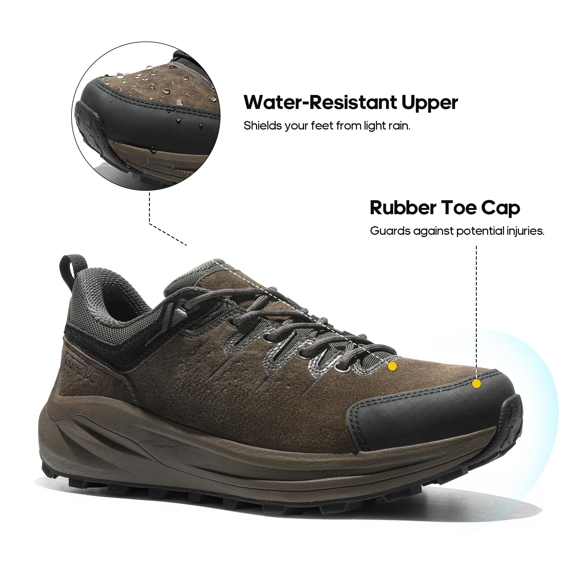 NORTIV 8 Men's Lightweight Breathable Hiking Shoes - Non-Slip Trekking & Outdoor Trail Shoes for Men - Perfect for Mountain Climbing, Backpacking and Daily Walking