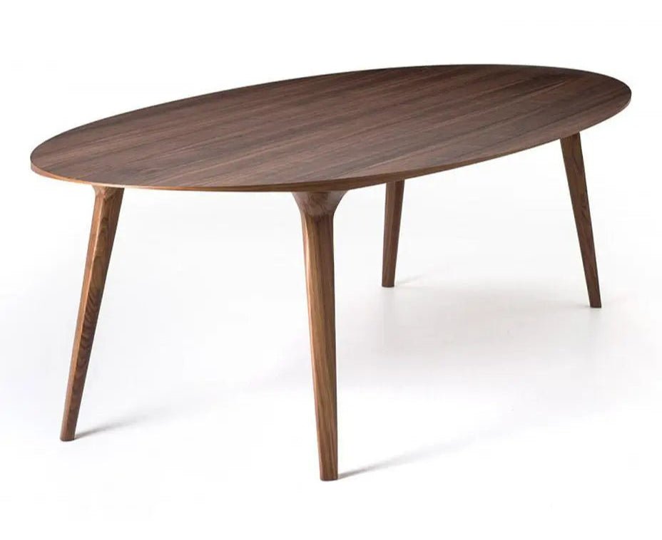 Bross Ademar Oval Dining Table - Modern Wooden Kitchen Table for 6, Perfect for Family Dinners & Entertaining Guests