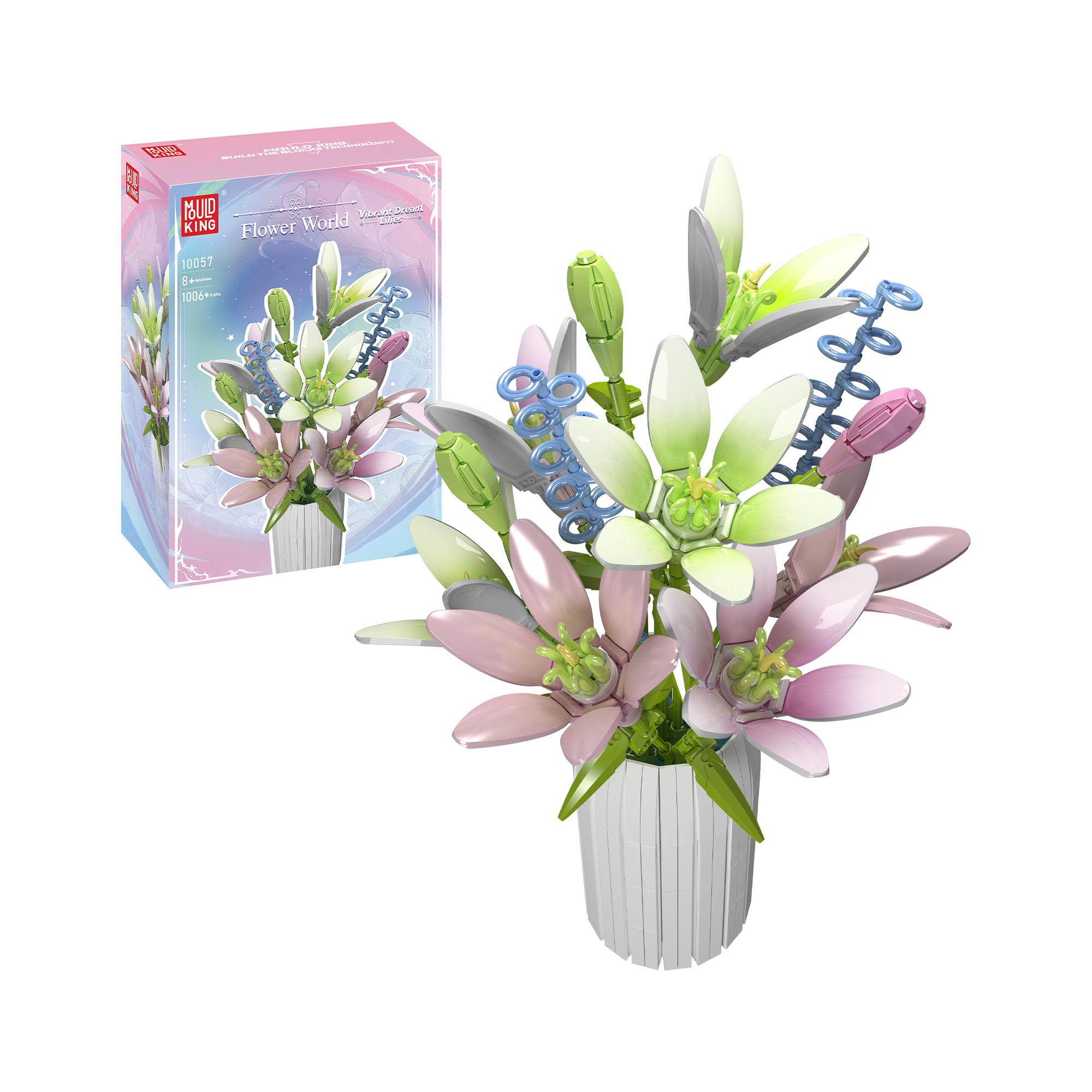 Mould King 10057 Lily Flowers Bouquet Building Set - 1,006 Piece DIY Floral Arrangement Kit for Adults, Home Decor & Gift Ideas | Creative Flower Building Blocks for Relaxation & Stress Relief