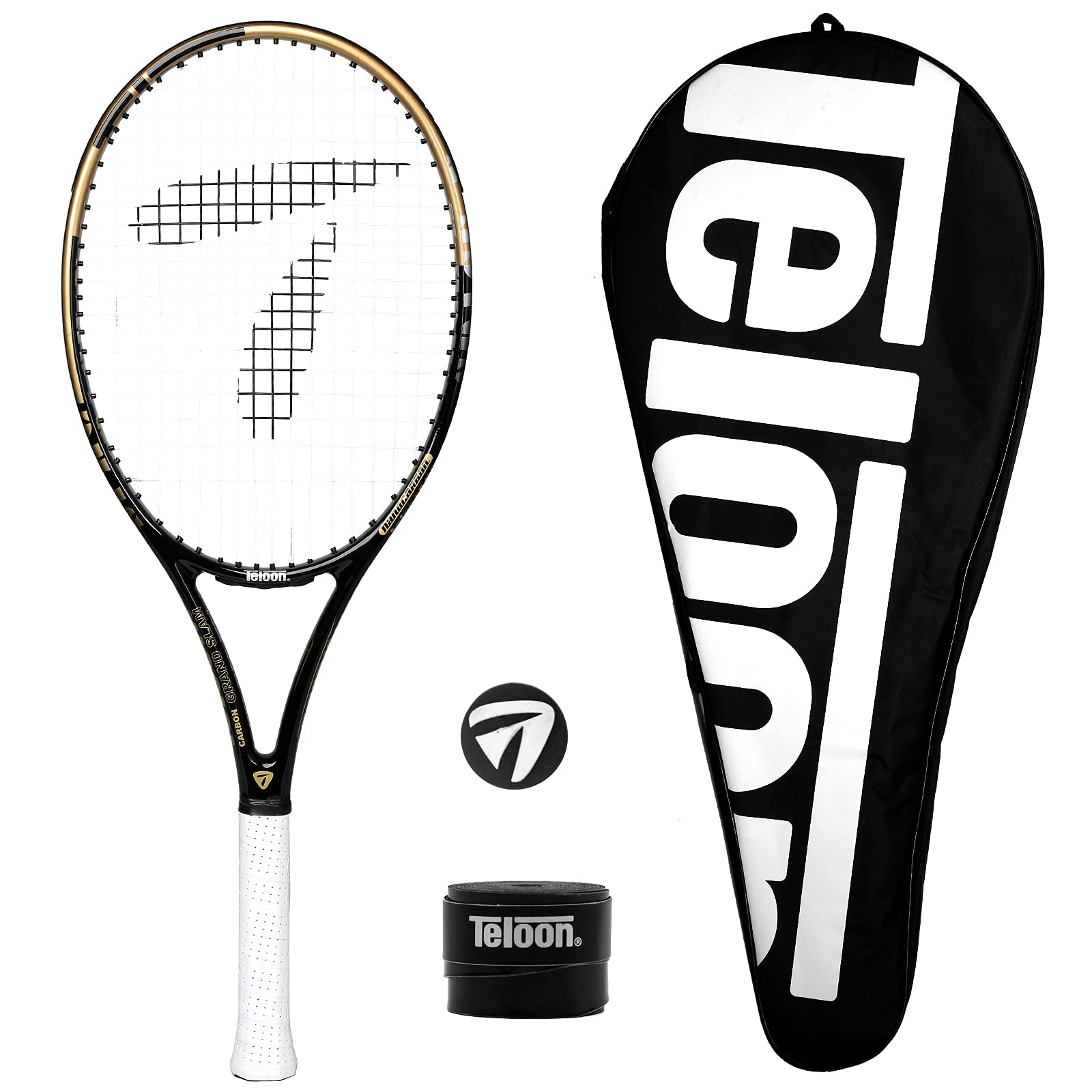 Teloon 100% Full Carbon Tennis Rackets for Adults - 27 Inch Lightweight Tennis Racquet for Men, Women & College Students | Beginner to Professional Level | Perfect for Training, Matches & Recreational Play
