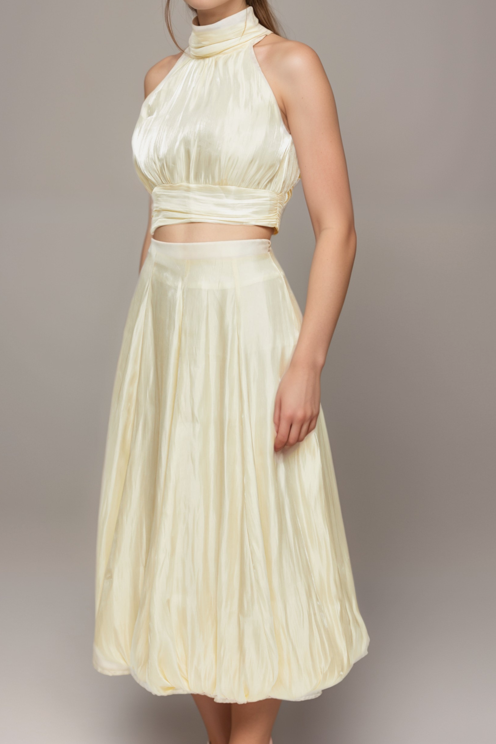 Céline White Pleated Top & Skirt Matching Set - Elegant Women's Outfit for Parties, Weddings & Special Occasions