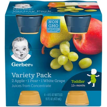 Gerber Fruit Juice Variety Pack - 2 Pack | Healthy Baby Snacks & Toddler Drinks for On-the-Go, Daycare & Travel