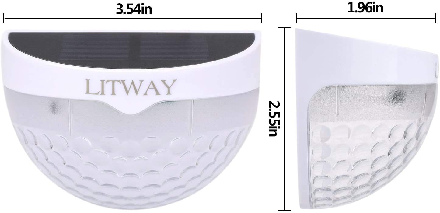 Solar Fence Lights Outdoor - Waterproof Garden Wall Lights for Patio, Yard, Stairway - White Decorative Solar Powered LED Lighting for Pathways, Driveways & Backyard Landscaping