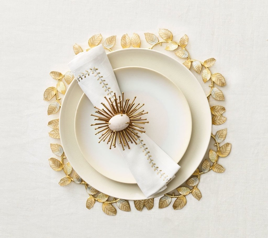 Laurel Gold & Silver Charger Plates - Set of 4 Elegant Dinner Plates for Wedding, Holiday & Formal Dining Decor