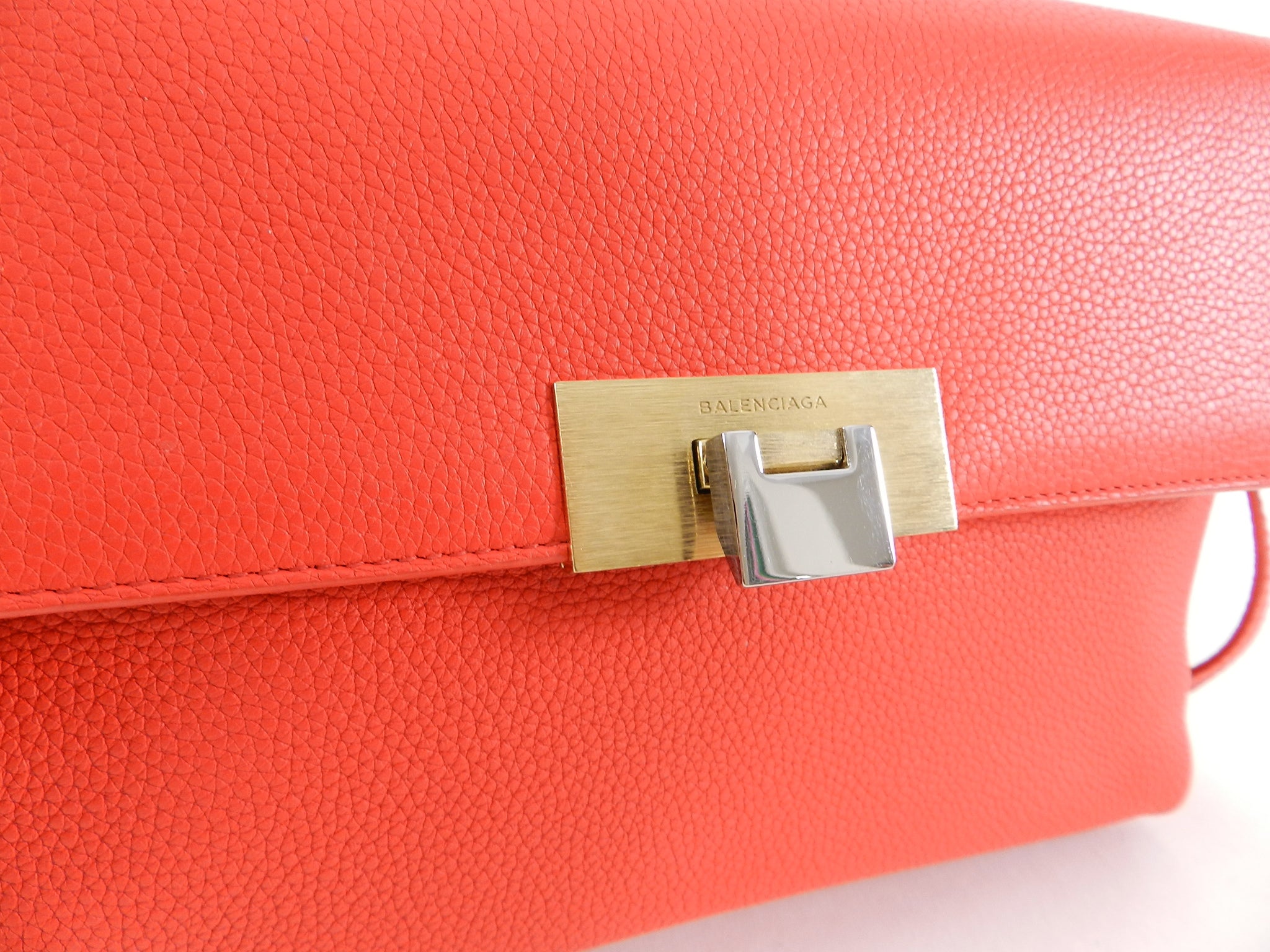 Balenciaga Le Dix Hot Coral Soft Courier Leather Crossbody Bag for Women | Stylish Shoulder Purse for Daily Use, Travel & Night Out