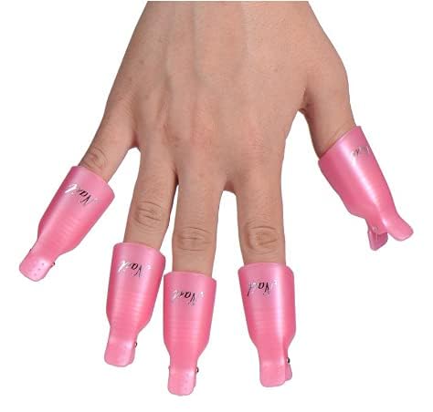 AISHU 10PCS Nail Polish Remover Clips - Acrylic Nail Art Soak Off Caps for Gel Polish Removal on Toenails & Fingernails - Perfect for At-Home Manicures & Salon Use