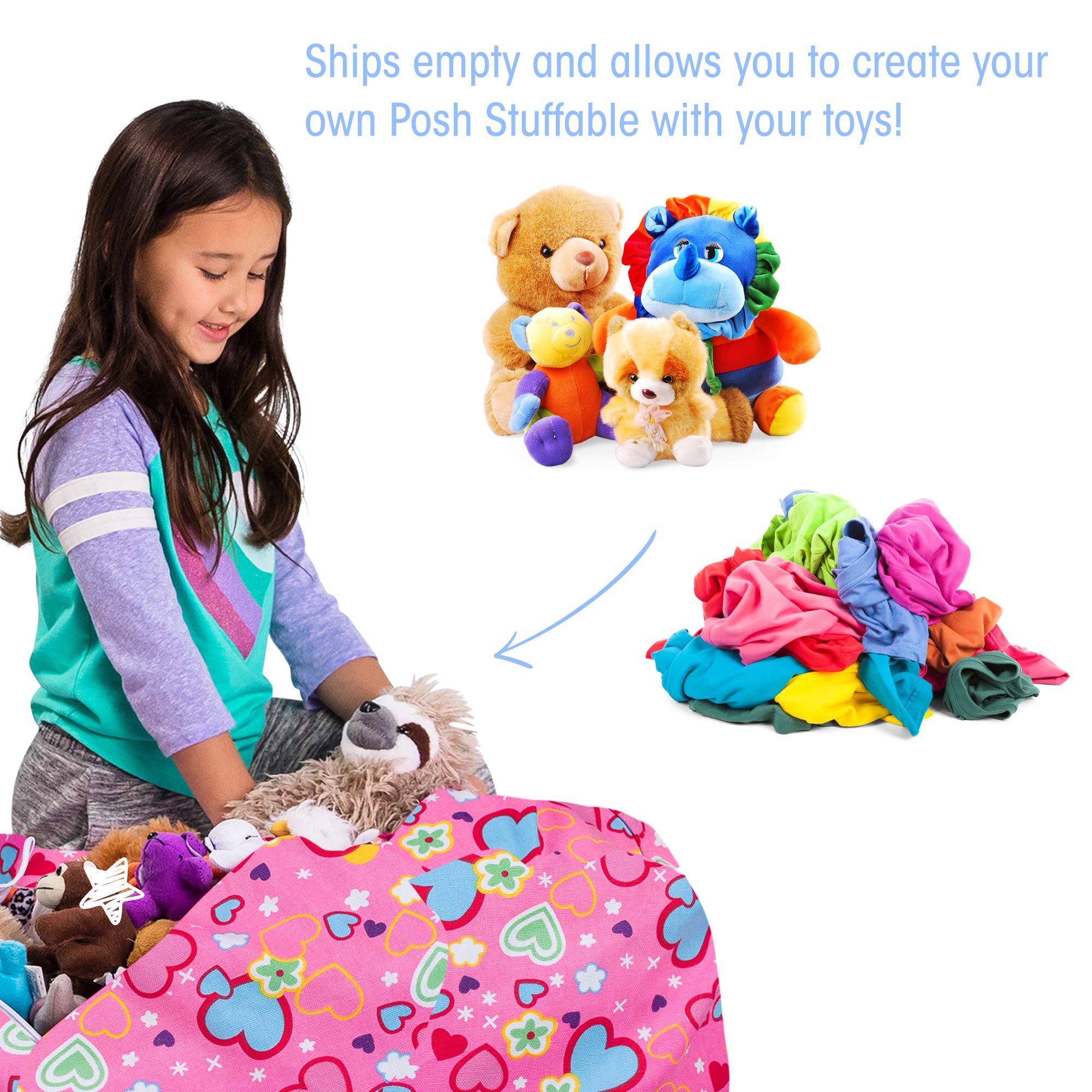 Posh Kids Stuffed Animal Storage Bean Bag Chair Cover - Large 38