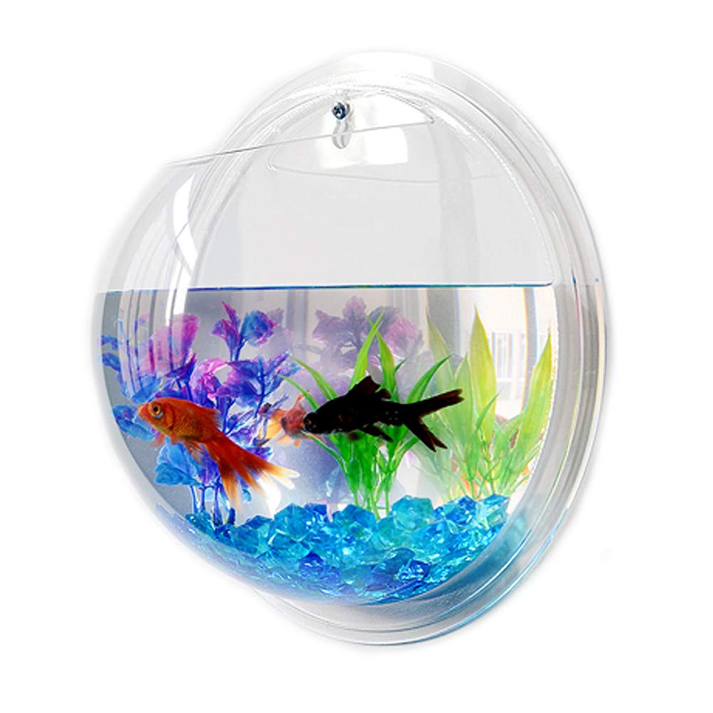 TOPINCN Acrylic Wall Hanging Fish Tank - Decorative Mini Aquarium for Betta Fish, Hydroponic Air Plants & Flowers | Perfect for Home, Office Decor & Zen Spaces
