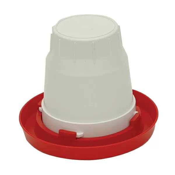 Brower® 1 Gallon Plastic Water Fountain with Base - 12 Pack for Livestock, Pets, and Outdoor Animals - Durable Farm & Ranch Watering Solution