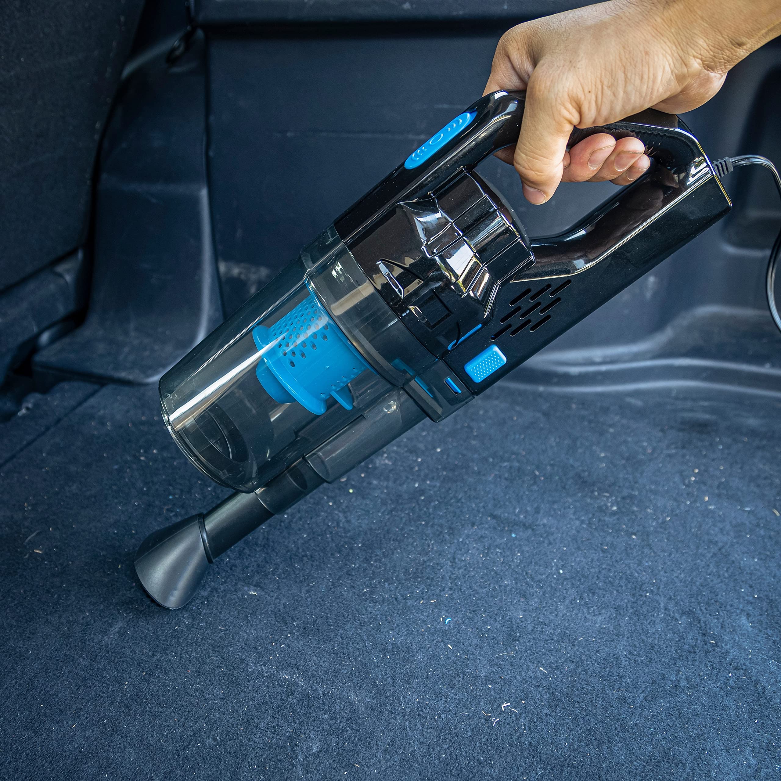 Neiko 53730A 12V Portable Car Vacuum Cleaner - Powerful Wet/Dry Auto Vac for Cars, Trucks & Boats | Compact Design for Vehicle Detailing | Ideal for Cleaning Seats, Carpets & Hard-to-Reach Areas