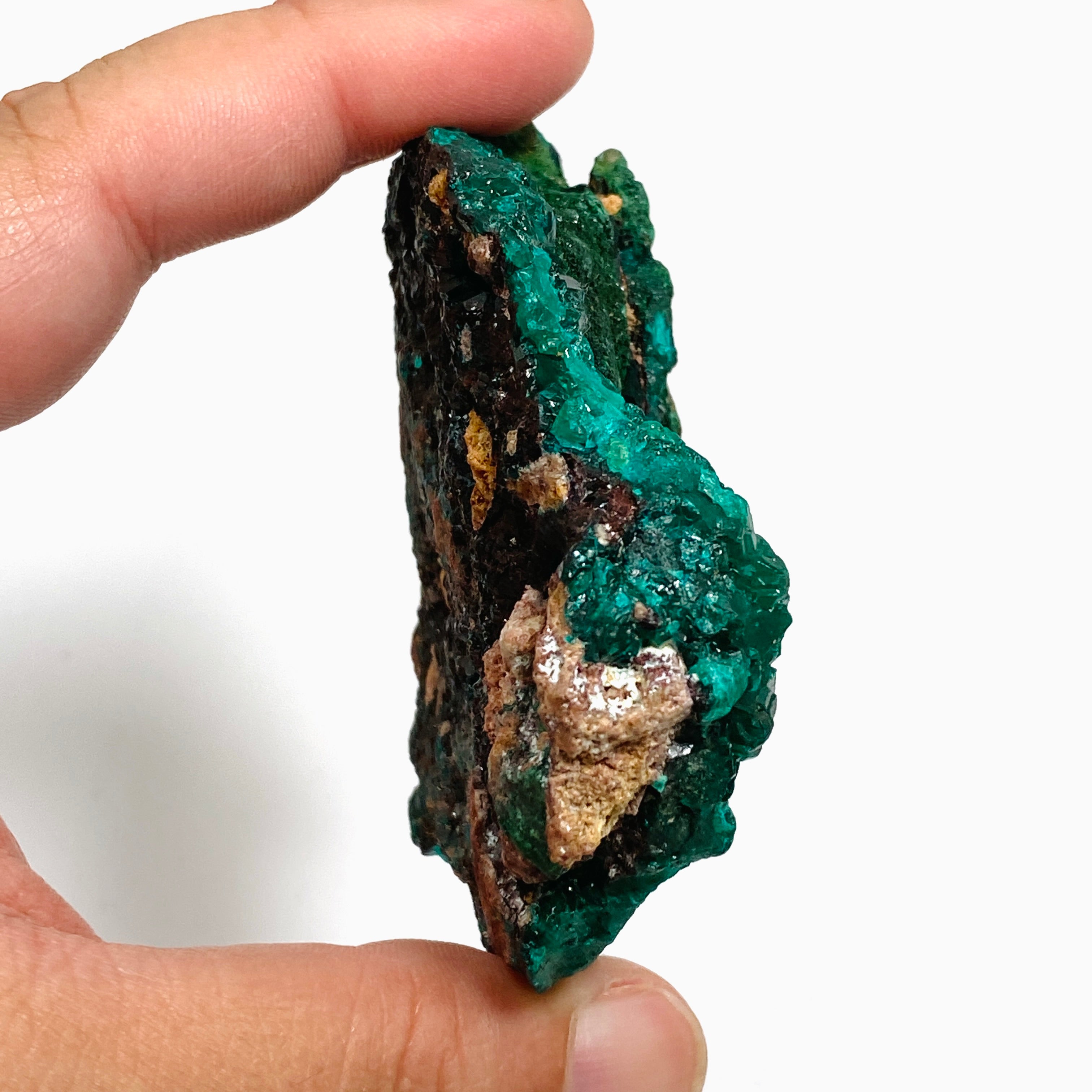 Natural Dioptase and Malachite Crystal Specimen from Congo CR3743 - Rare Mineral Collection for Healing, Meditation & Home Decor
