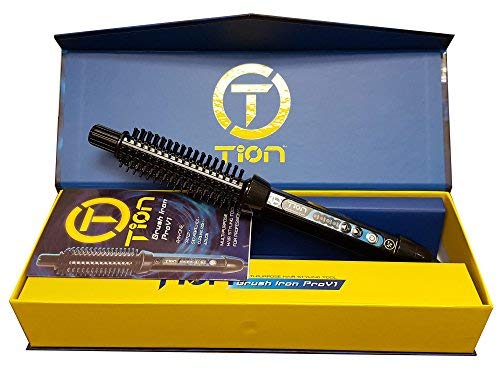 Tion Brush Iron ProV1 Hair Styling Tool - 1 Inch Professional Flat Iron for Straightening & Styling Hair | Perfect for Salon, Home Use & Travel | Tion Hair