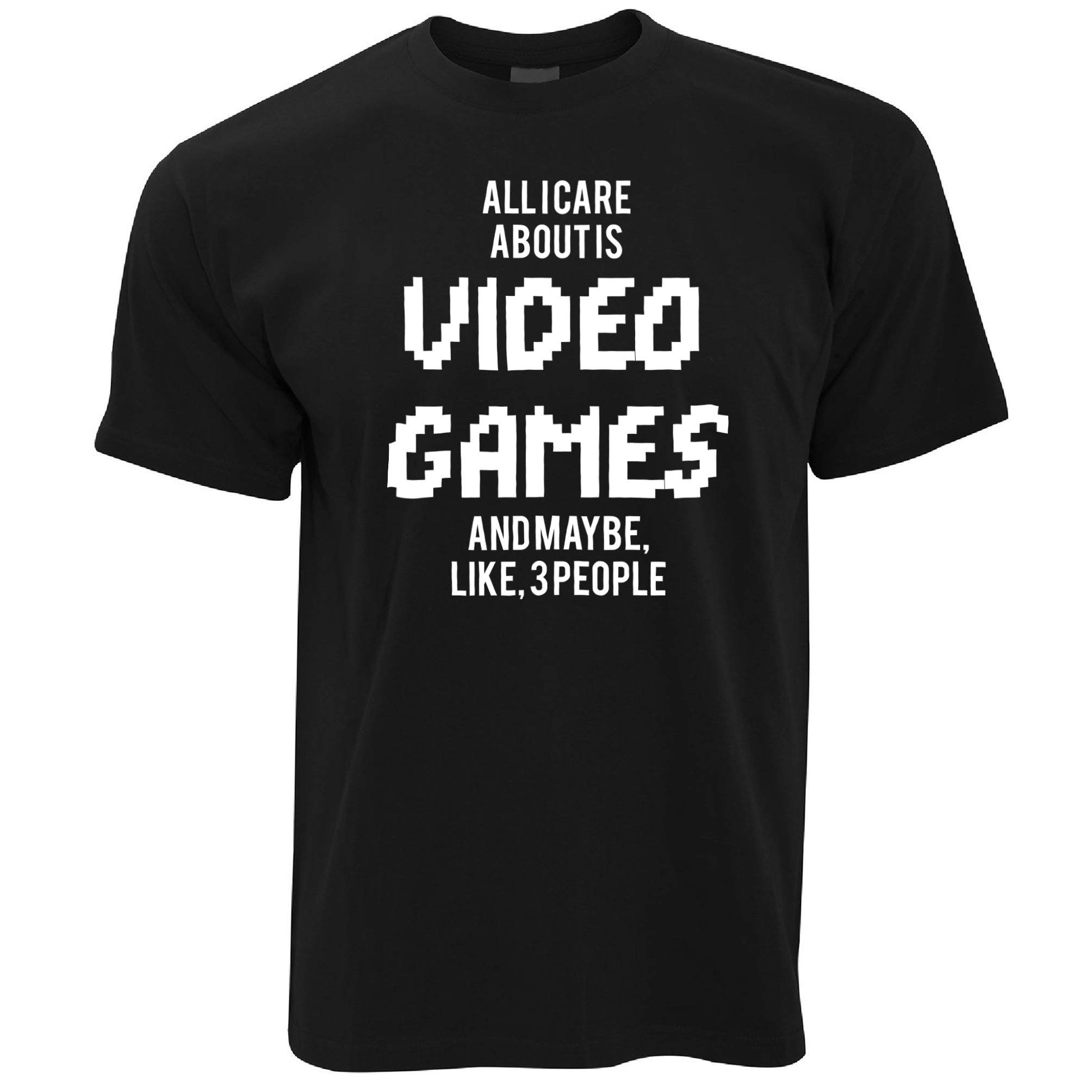 Funny Gamer T-Shirt: All I Care About is Games and 3 People - Perfect for Casual Wear, Gaming Events, and Gift Giving