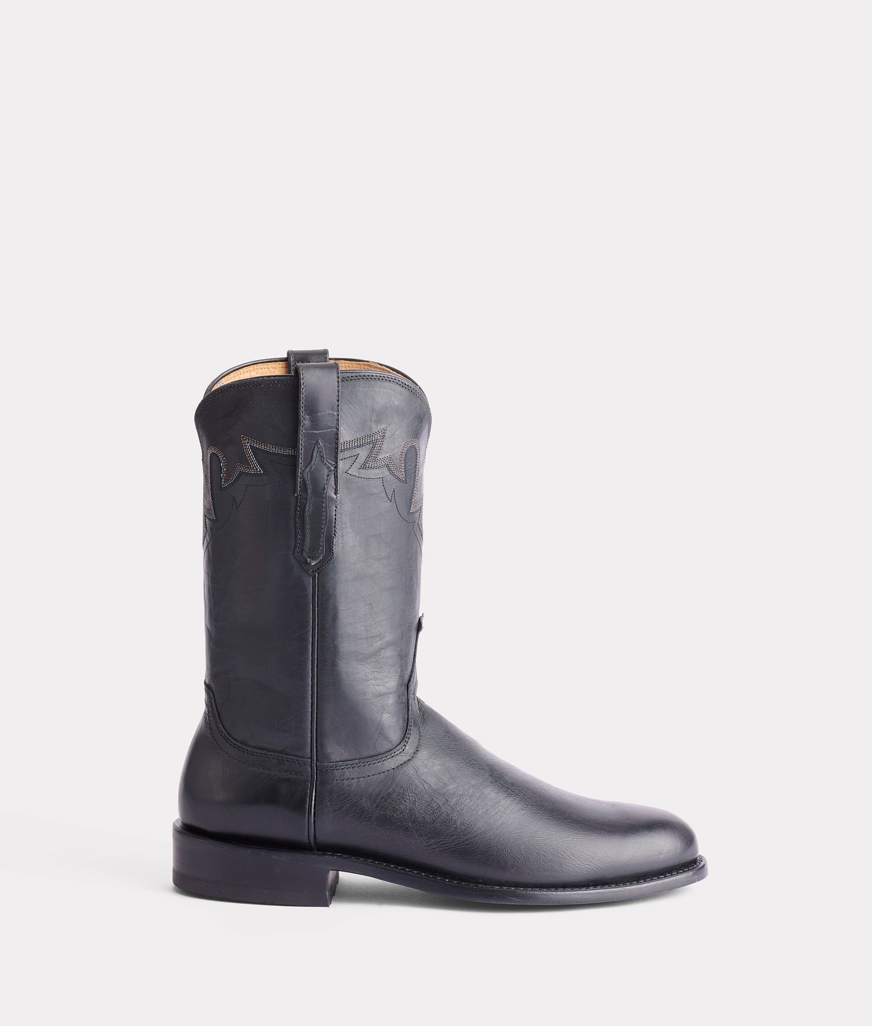 Sunset Roper Cowboy Boots - Genuine Leather Black Western Boots for Men | Perfect for Rodeo, Country Dancing & Outdoor Adventures