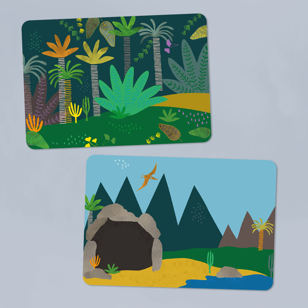 Floss & Rock Magic Color-In Cards & Magnetic Play Scenes - Dinosaur Theme Kids Art Activity | Perfect for Travel, Birthday Gifts & Creative Playtime