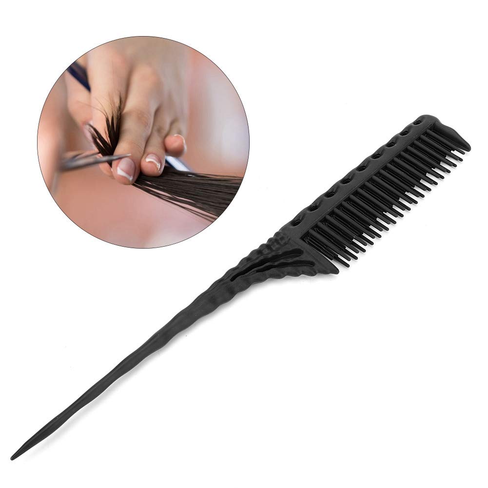 Professional 3-Row Pointed Hair Styling Comb - Barber Salon Hair Modeling Tool for Styling, Cutting & Detangling (Black) | Perfect for Salon Professionals, Home Haircuts & Beard Grooming