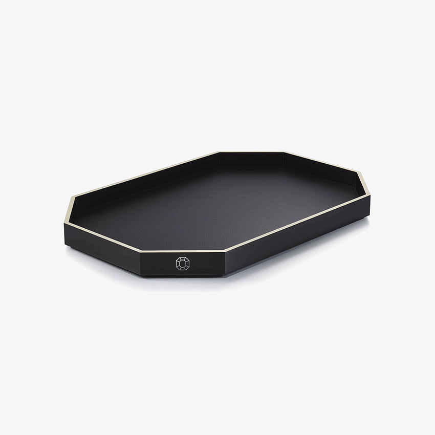 Baccarat Octogone Lacquer Tray - Luxury Decorative Serving Tray for Home, Office & Gift Giving - Elegant Design for Cocktails, Jewelry & Display
